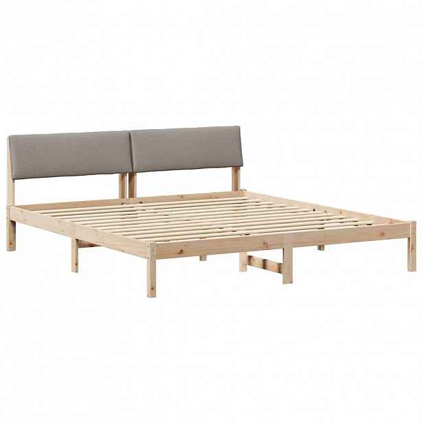 vidaXL Rám postele Hnědá a taupe 180 x 200 cm Masivní borovicové dřevo
