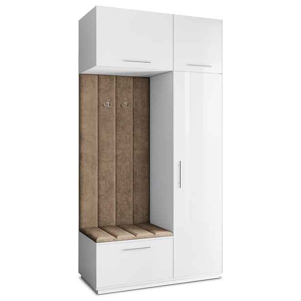 MASSENO MODERNÍ PŘEDSÍŇOVÁ SESTAVA REMA, 120/240/60 cm, bílá