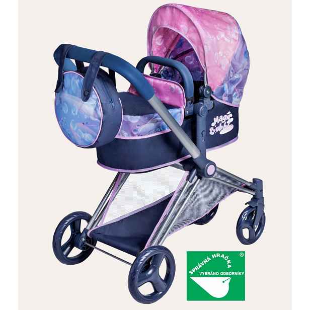 DeCuevas Skládací kočárek pro panenky 3v1 s taškou Magic Bubble - 73 cm
