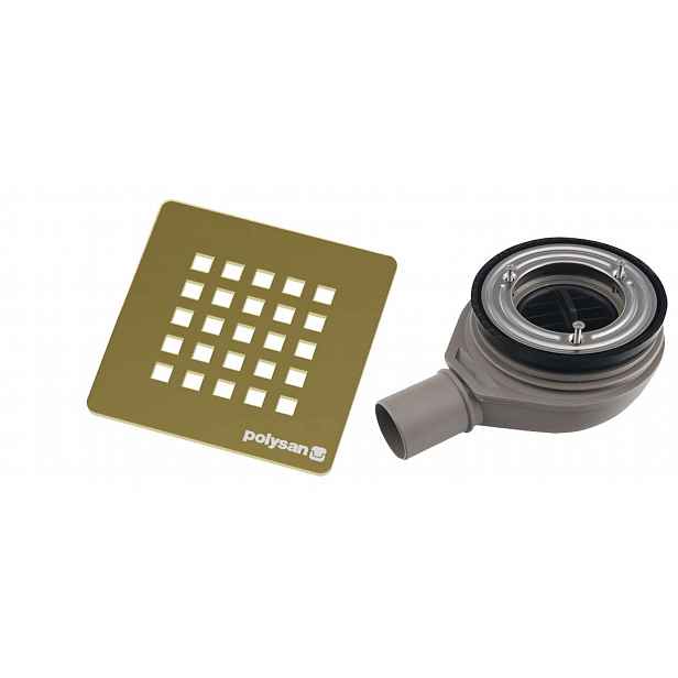 Polysan - Vaničkový sifon Treneca, průměr 90 mm, s krytkou, zlatá 84999.90