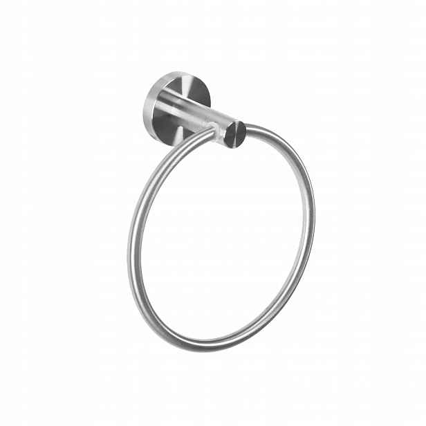 Věšák na ručníky Kulatý Stříbrný Matný Rea Ring Mist 05 Jednoduchý