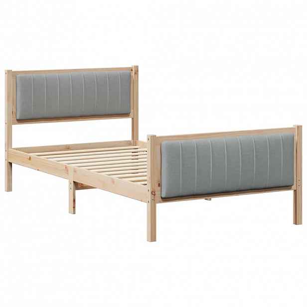 vidaXL Rám postele s čelo Hnědá a světlá šedá 100 x 200 cm