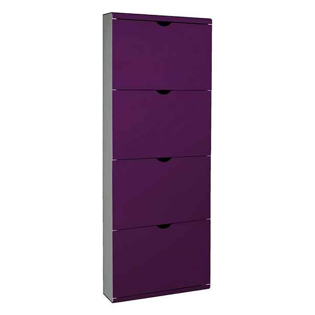 Fialový kovový výklopný botník 51x138x16 cm – Household Pleasure