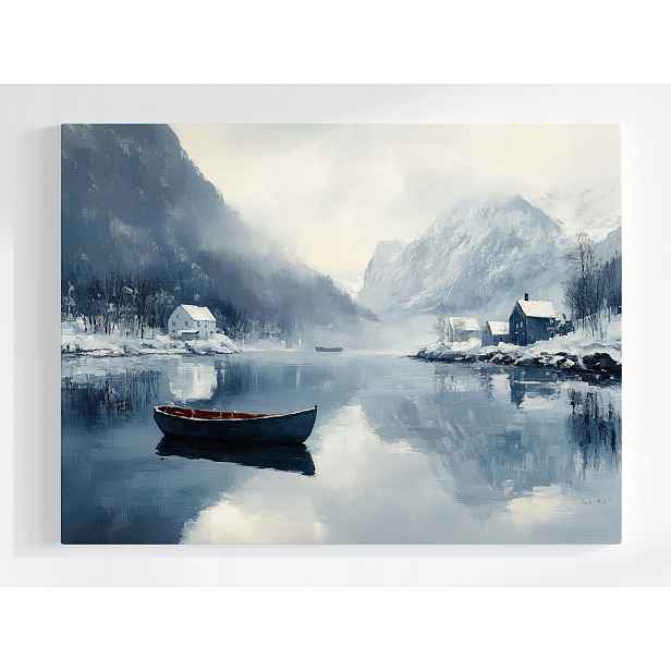 Plakát Skandinávie Norsko Fiord Ledovec Zima 100x75