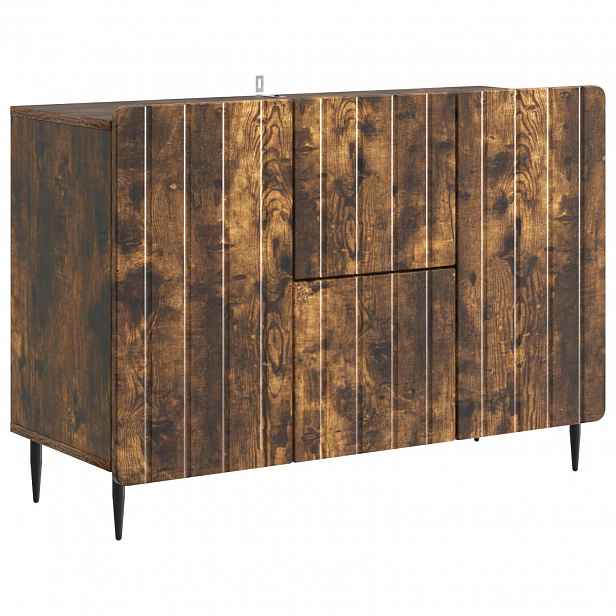 vidaXL Servírovací skříň se zásuvkou Kouřový dub 89 x 34,5 x 62 cm