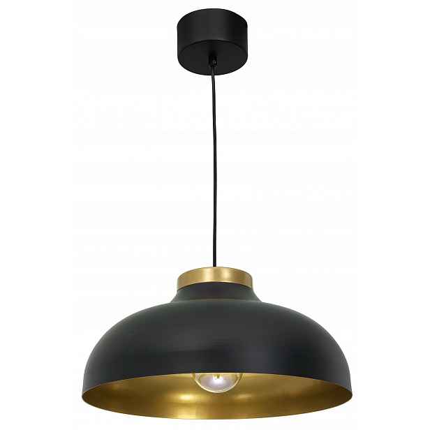 Závěsná lampa Basca Černá Zlatá Kovová Stínidlo 1xE27 40cm Loft