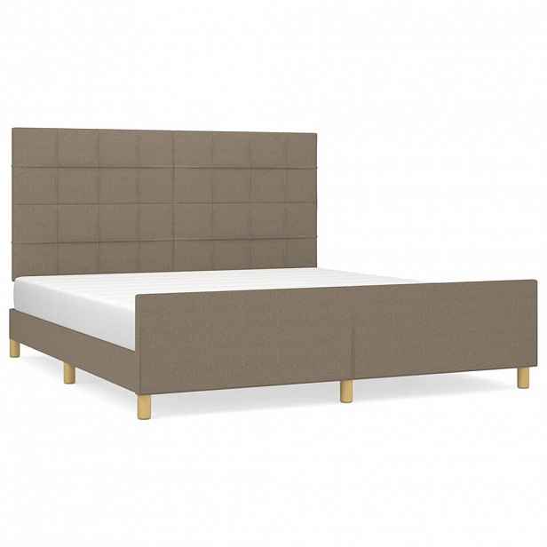 vidaXL Rám postele bez matrace taupe 160 x 200 cm textil
