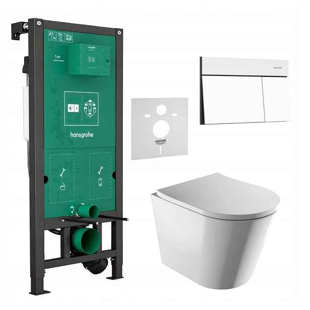 7v1 Wc Set Stelaz Hansgrohe iFrame Wc mísa Rim Omnires+TLAČÍTKO