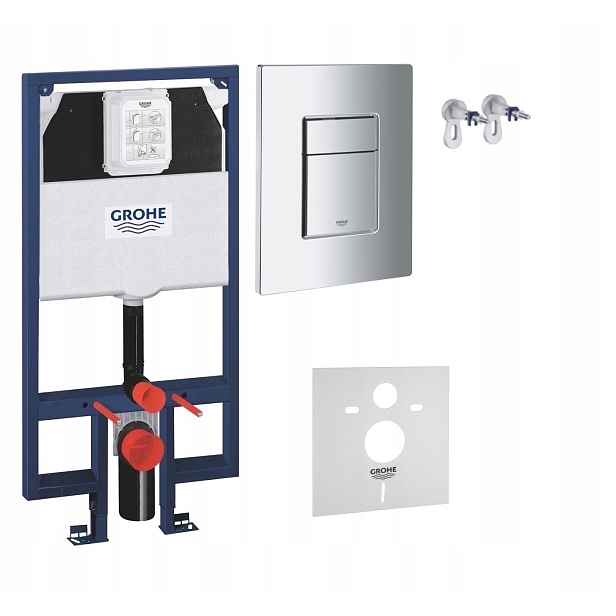 Kompletní podomítkový Wc set 5v1 – stojan Grohe Slim tlačítko Chrom