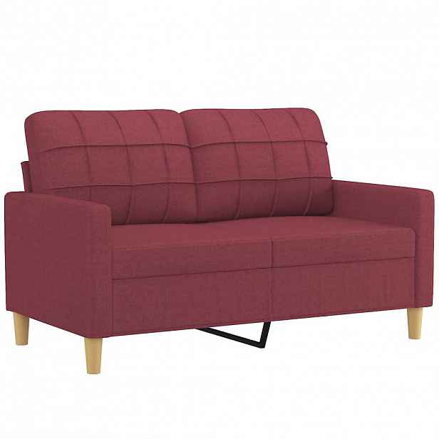 vidaXL 2místná pohovka vínová 120 cm textil