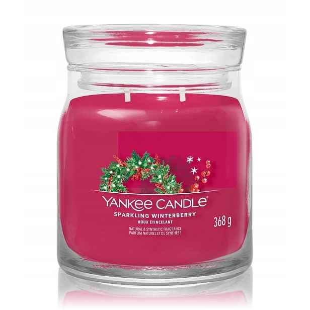 Yankee Candle Sparkling Winterberry střední sójová svíčka s dvěma knoty 368 g
