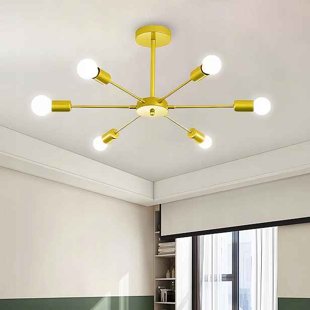 Zlatá závěsná stropní lampa Led lustr E27