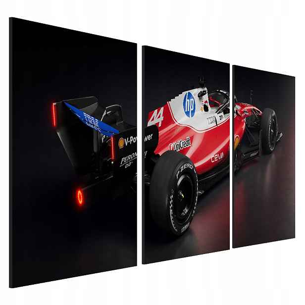 Lewis Hamliton Formule Ferrari 2026 obraz na zeď triptych 40x90 cm