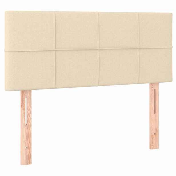 vidaXL Čelo postele krémové 100x5x78/88 cm textil