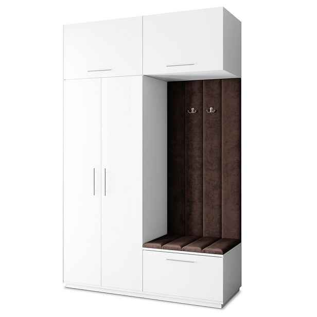 MASSENO MODERNÍ PŘEDSÍŇOVÁ SESTAVA REMA, 150/240/60 cm, bílá