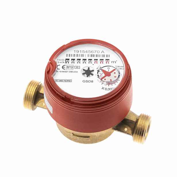 Eco produkty Vodoměr bytový suchoběžný indukční  3/4"  délka 130 mm; teplá voda; osmimístné počítadlo