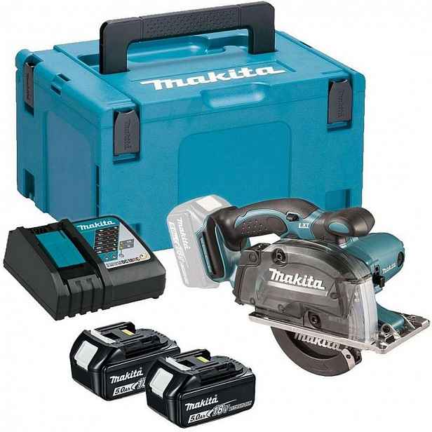 Makita - 18V AKU okružní pila na kov 136 mm, 2x aku 5,0 Ah LXT, nabíječka DCS552RTJ