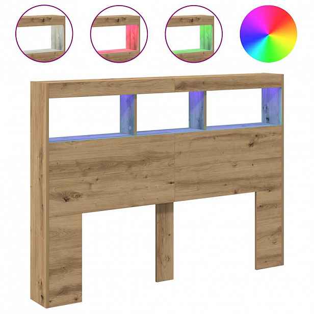 vidaXL Čelní skříň s LED Artisan Dub 140x17x102 cm