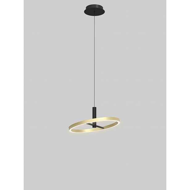 Závěsná lampa Brest s stmívačem, černá se zlatými akcenty