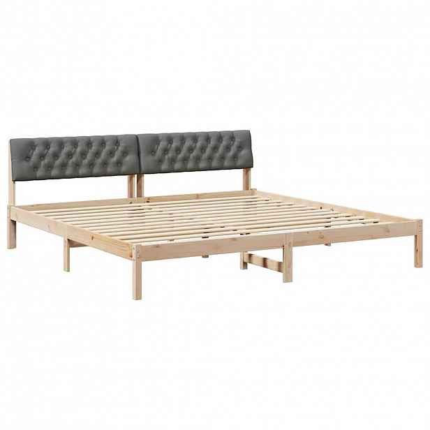 vidaXL Rám postele s čelo hnědá a tmavě šedá 200 x 200 cm