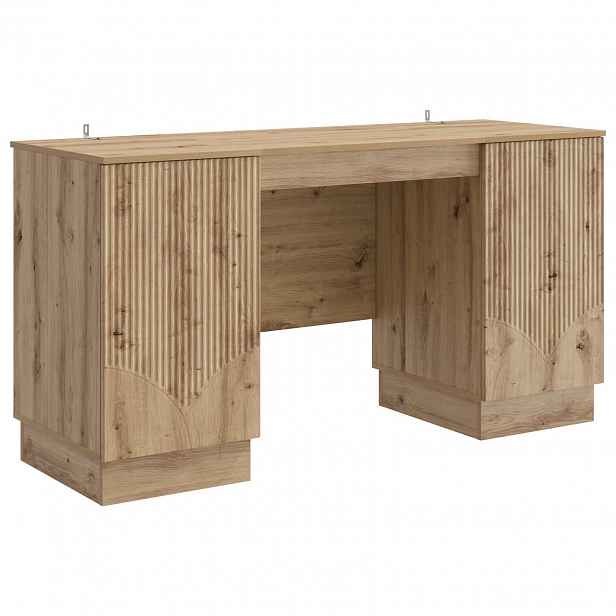 vidaXL Stůl Dub artisan 142,5 x 50 x 75 cm Kompozitní dřevo