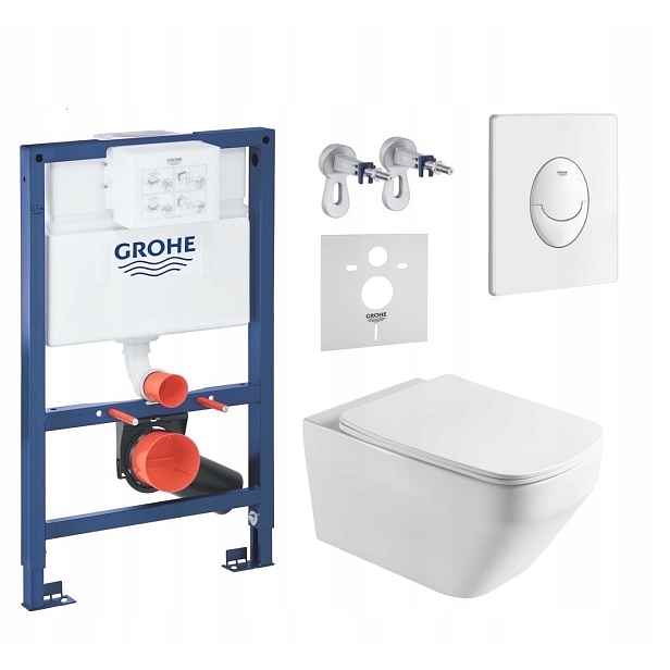 7v1 Sada Wc Stelaz Grohe 820 mm, Wc Mísa Tornado Imprese, Tlačítko Fresh