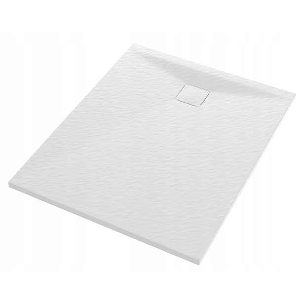 Bílá Obdélníková Sprchová Vanička 100 x 80 cm Smc Kompozit Teja
