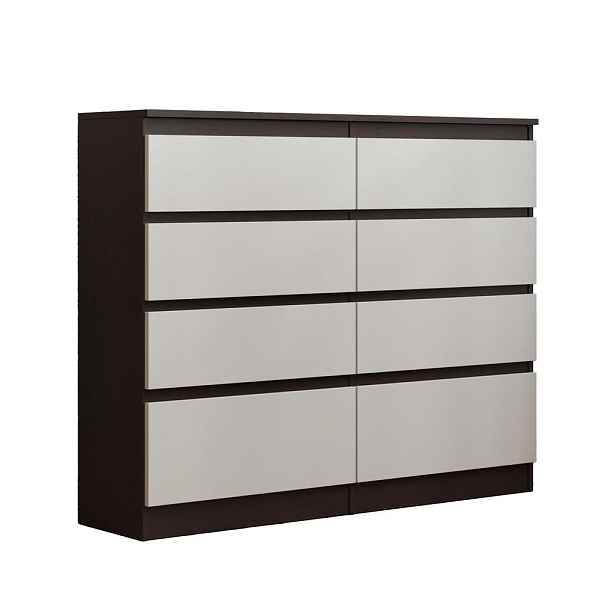 MASSENO KOMODA ADRIANO, 120/100/33 cm s 8 zásuvkami, dekor wenge