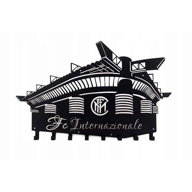 Nástěnný věšák na oblečení bundy, kovový stadion San Siro Inter Milán
