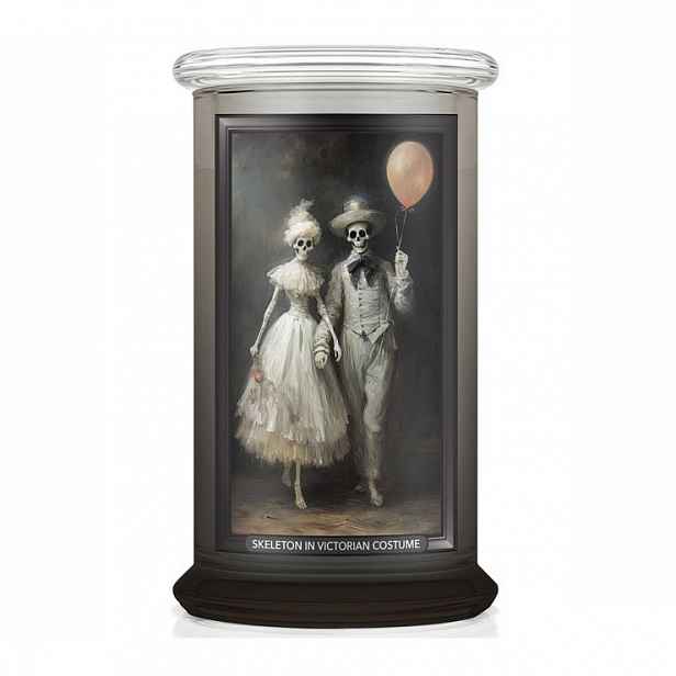 Skeleton in Victorian Costume Kringle Candle velká svíčka 2 knoty Halloween