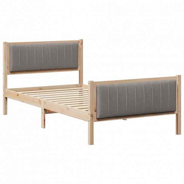 vidaXL Rám postele Hnědá a taupe 100 x 200 cm Masivní borovicové dřevo