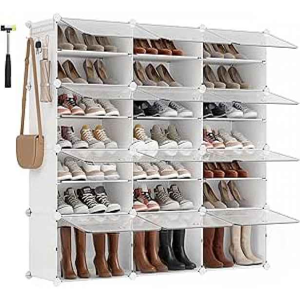 Botník s policemi Songmics 124,4 x 124,6 x 31,2 cm bílá