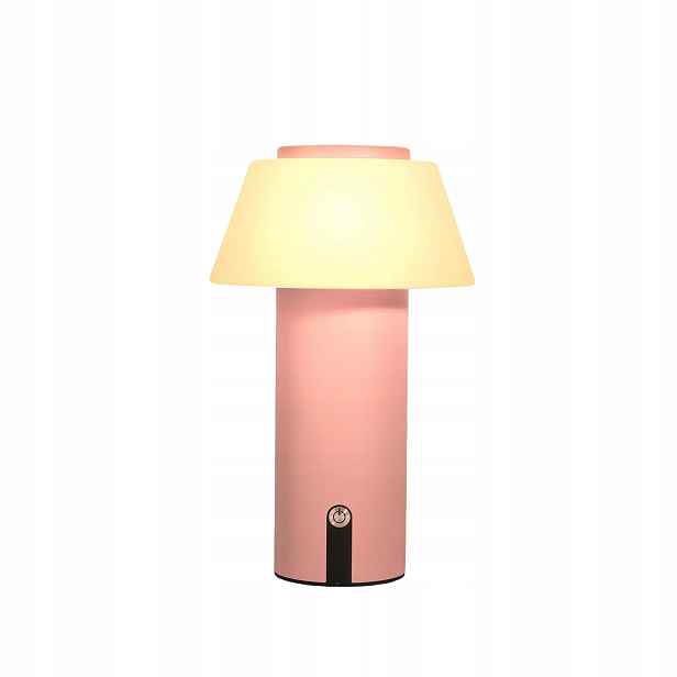 Ecvivk Stolní lampa Funkce Power Bank Bezdrátová stmívatelná Led Růžová