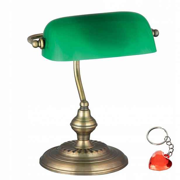 Lampa Bankéřka pro šéfa stolu Zelená Skleněná lampa Lampa na psací stůl