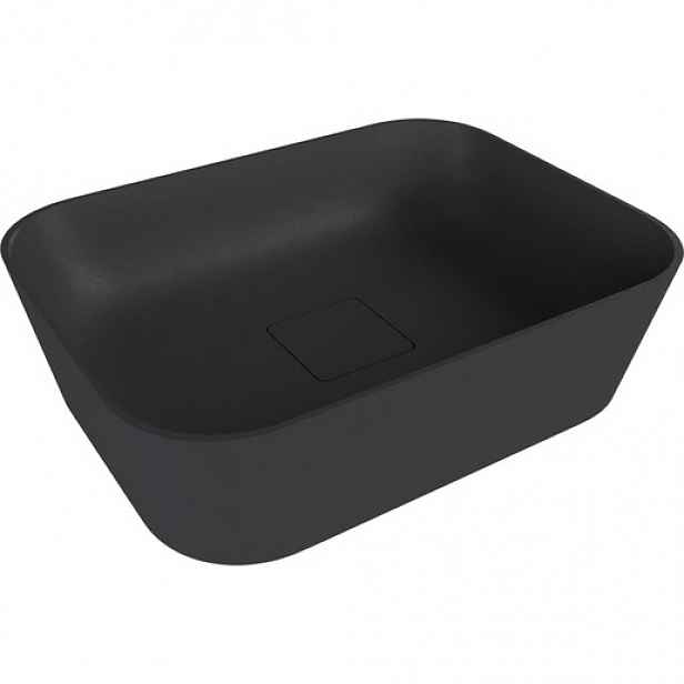 Polysan Banera umyvadlo na desku 49,5x34,5 cm antracit mat bez přepadu 14596.51