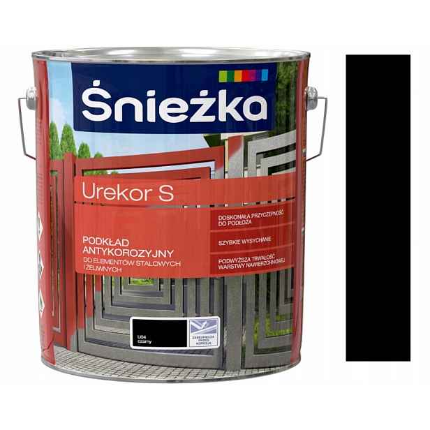 Śnieżka Urekor S Antikorozním Podkladem Na Kov 10 L Černá