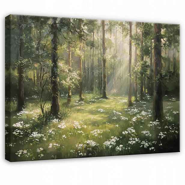 Wallarena OBRAZY NA PLÁTNO Les Příroda Zelená 60x40