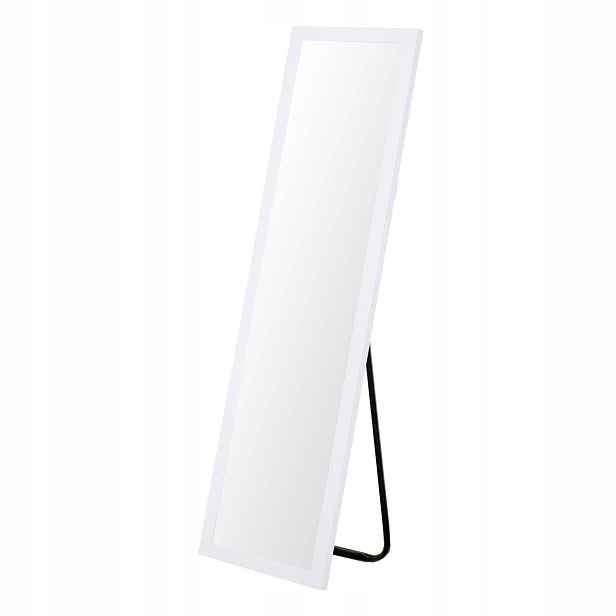 Zrcadlo Stojící Obdélníkové Vertikální Vysoké Bílé Kovový Rám 36 X 126 CM