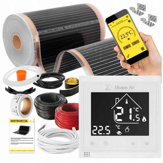 Set Fólie Vyhřívací Podložka Infračervená 160 W 2,5 m²