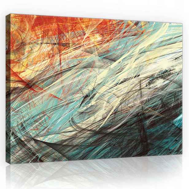 Obraz 100x75 Geometrický chaos – abstrakce plná dojmů a emocí