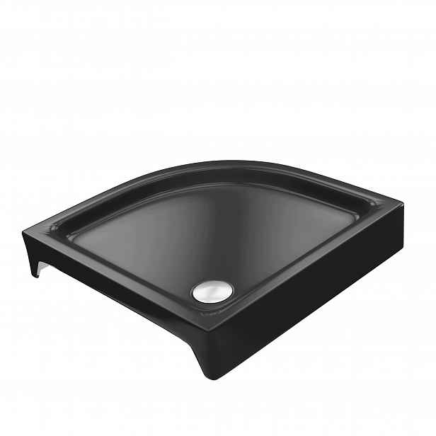 Půlkruhová Sprchová Vanička 80x80 CM Comfort Vysoká Černá 14 CM Sifon