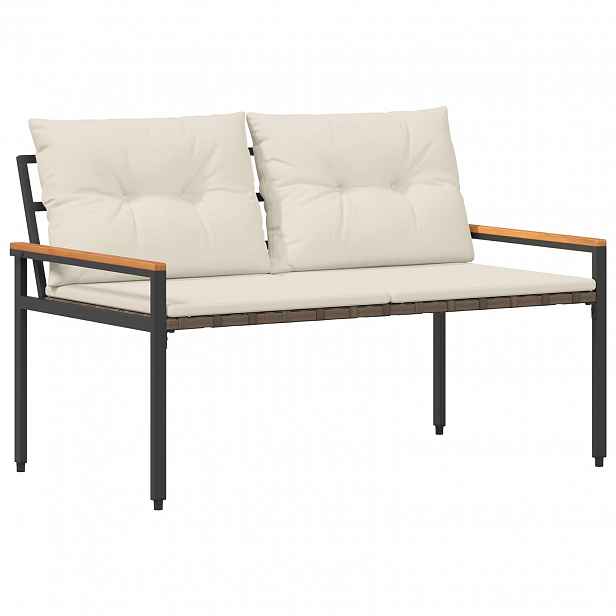 vidaXL Venkovní lavice 2 -Seater 116 x 67,5 x 72 cm polyratan