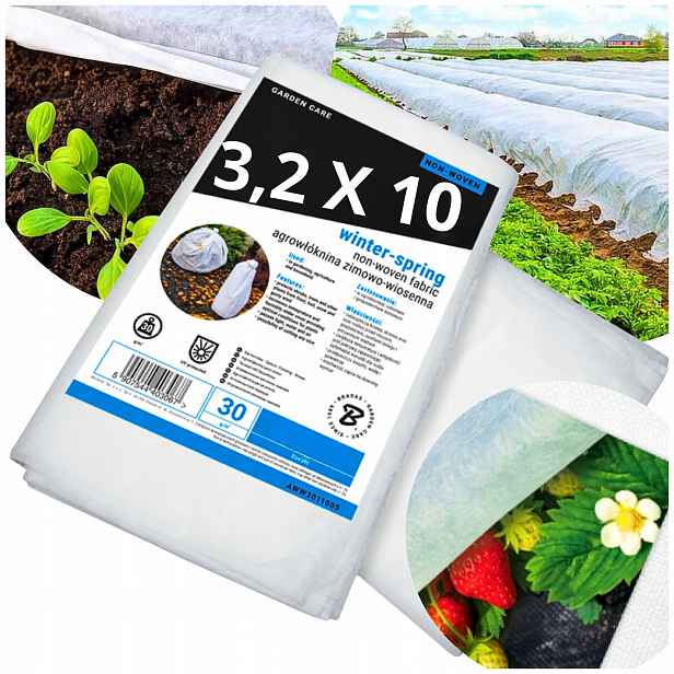 Agrotextilie Bílá Krycí Jarní pro zeleniny do zahrady 3,2 x 10 m Otulina 30 g