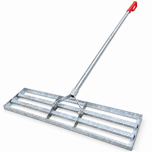 GTEX Nivelační hrábě na vyrovnání trávníku 100 × 25 cm – s násadou 185 cm, zinkované 0819/5