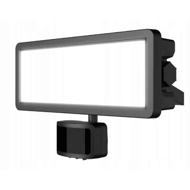 Halogenový Led reflektor nástěnný 30W 3750lm 5000K IP44 Detektor Davern Černý
