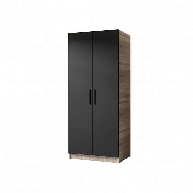 Kier Furniture ŠATNÍ SKŘÍŇ GOLD Dub Sonoma & Černá