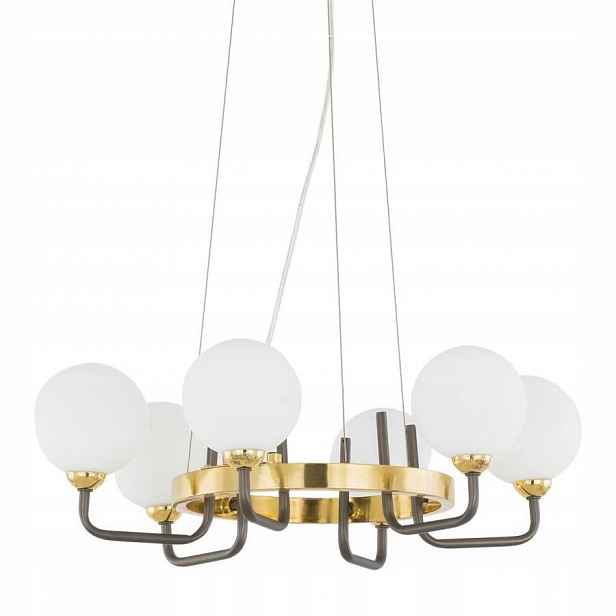 Lustr Závěsná lampa Arkeno Led Černá G9 Bílá Stínidlo 51 cm Loftová Italux