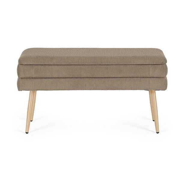 Taupe polstrovaná lavice Olga – Bizzotto