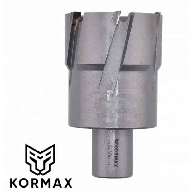 Trepanační fréza s karbidem 45 x 35 mm vrták 45 x 35 Weldon Kormax