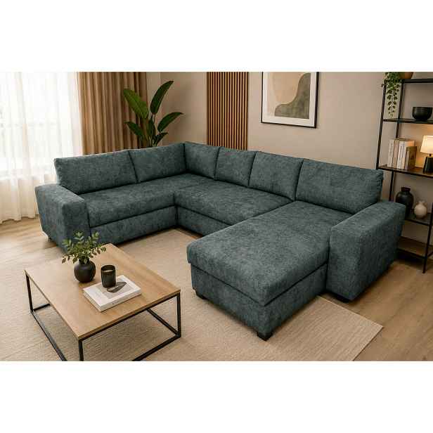 P & B SEDACÍ SOUPRAVA, textil, tmavě šedá